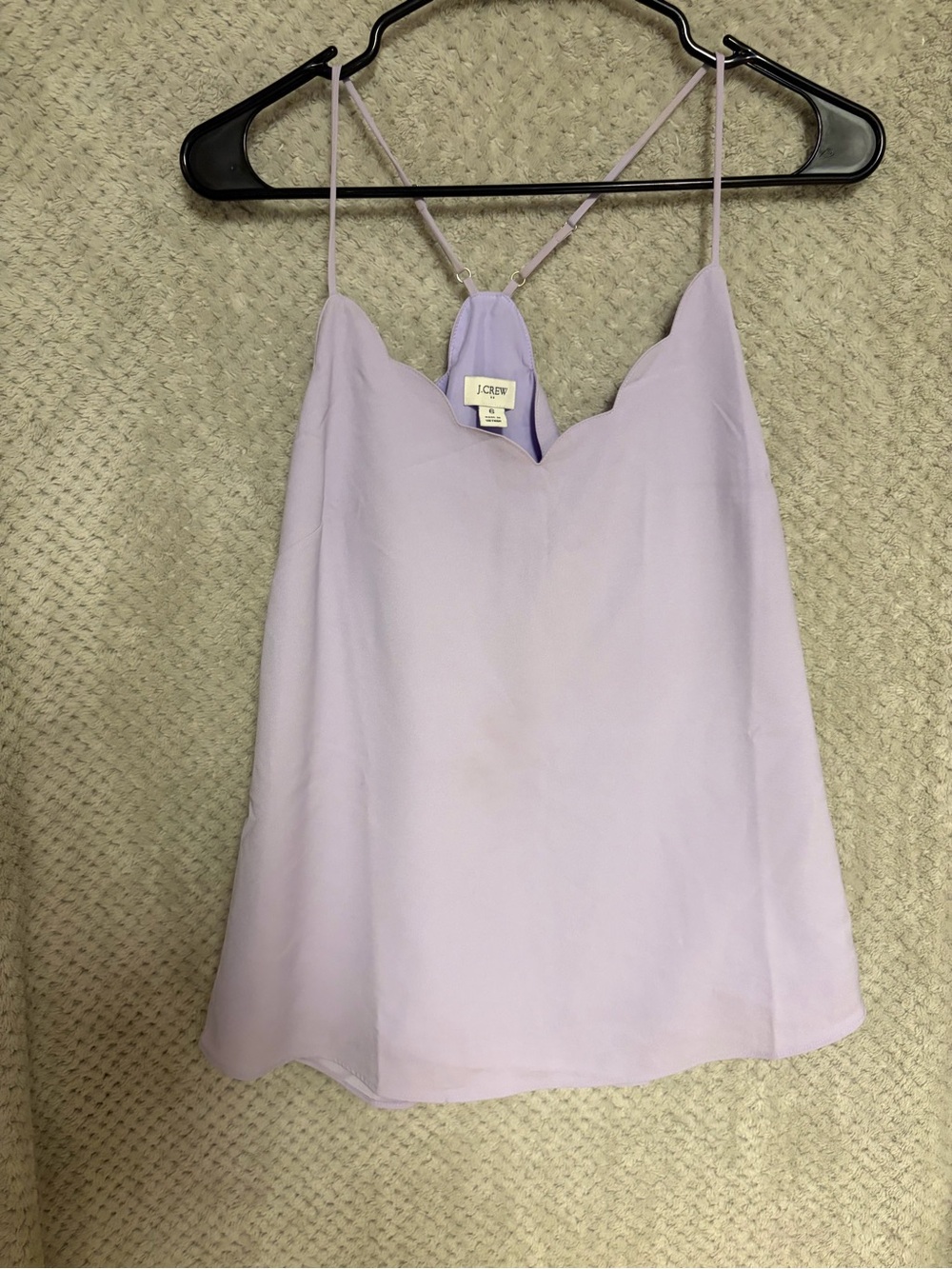 J. Crew Lilac Scallop-Edge Spaghetti Strap Cami